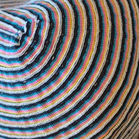 San Diego Hat Company Stylish Multi-Colored Striped Wide Brim Sun Hat - Picture 3 of 5